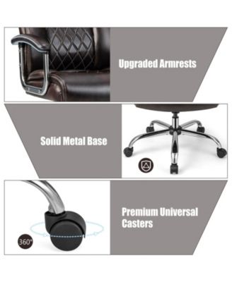 Height Adjustable Big and Tall Office Chair Computer Desk Chair with Metal Base