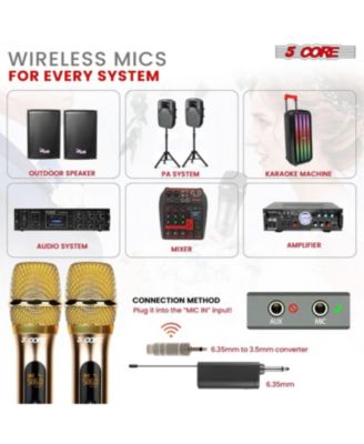 Wireless Microphones Pair UHF Professional Handheld Microfonos Inalambricos Dual Cordless Mic System for Karaoke Singing Wedding DJ Party Speech Church