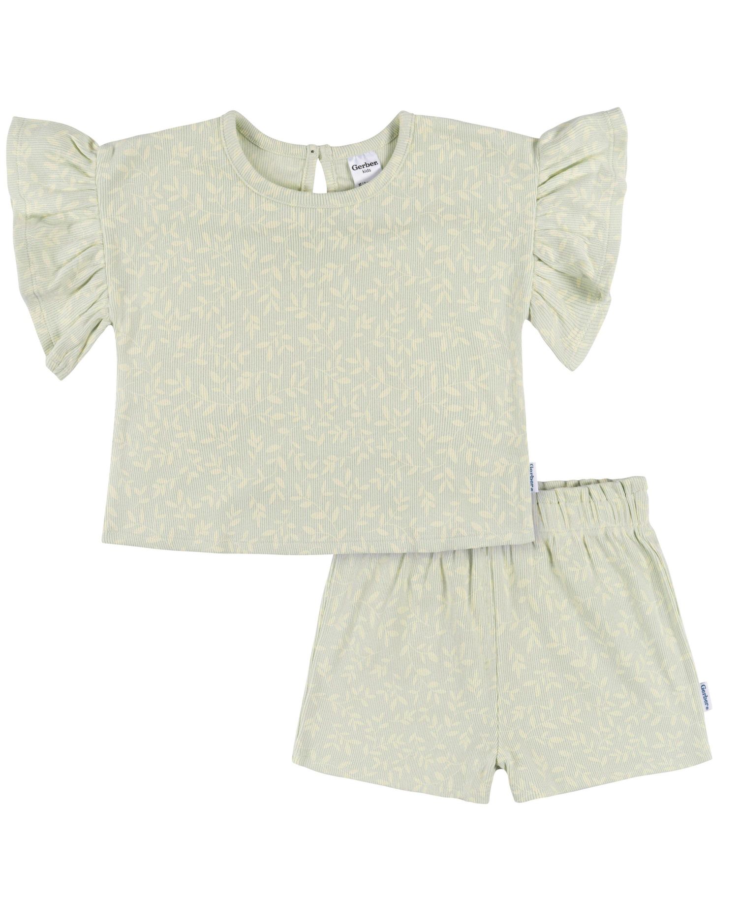 Baby Girls 2-Piece Shirt and Shorts Set, Pink Flower, 18 Months