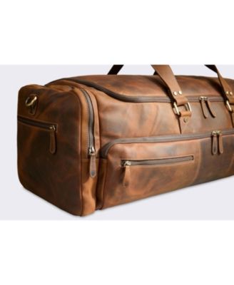 100% Full Grain Leather Duffel Bag - Only Duffel You will Need