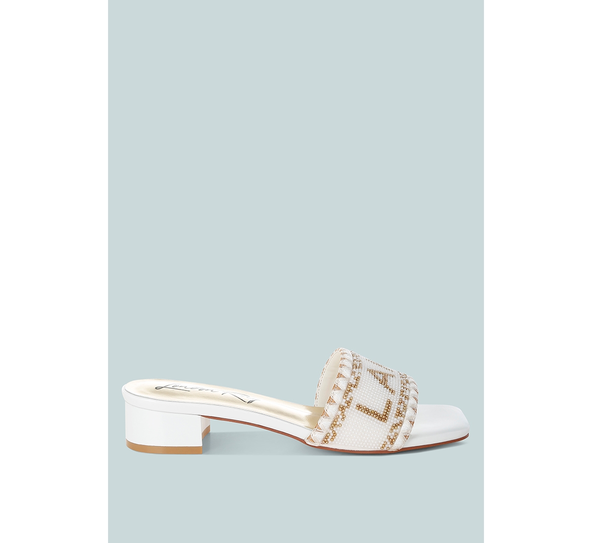 Vacay Babe Lake Como Beaded Slip-On Heels - Off white