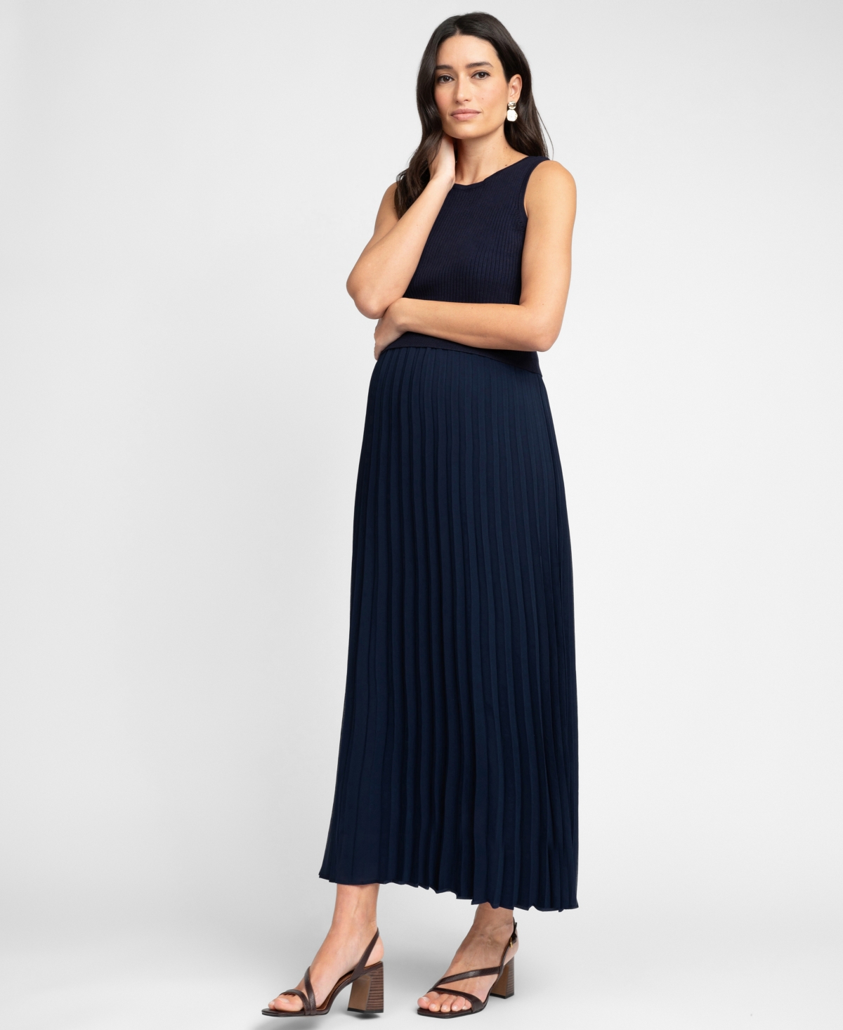 Shop Seraphine Women's Maternity Nursing Dress In Navy