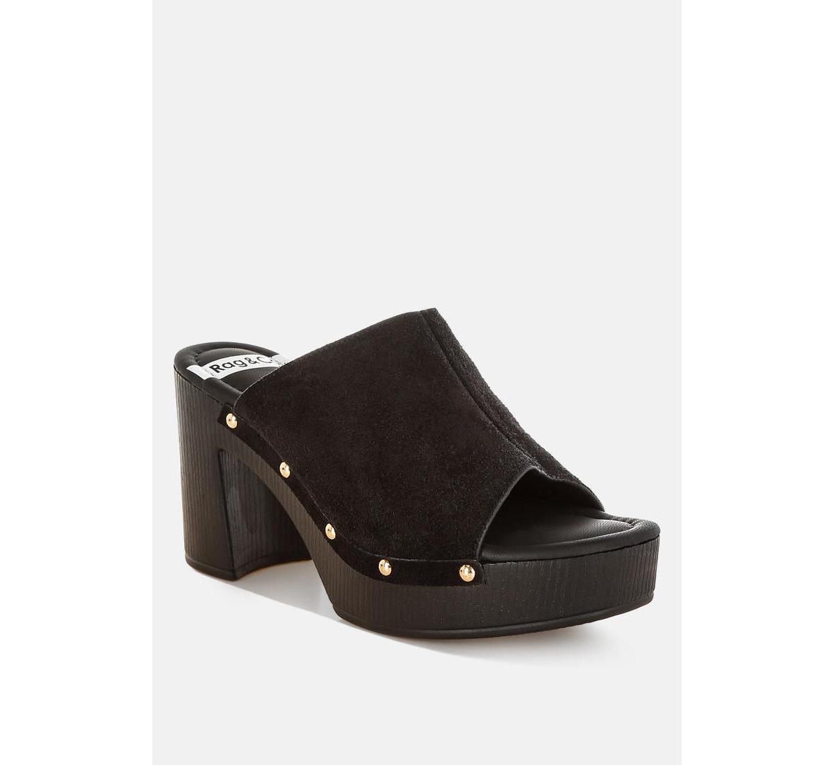 Masaki Soft Suede Leather Wooden Clogs - Beige