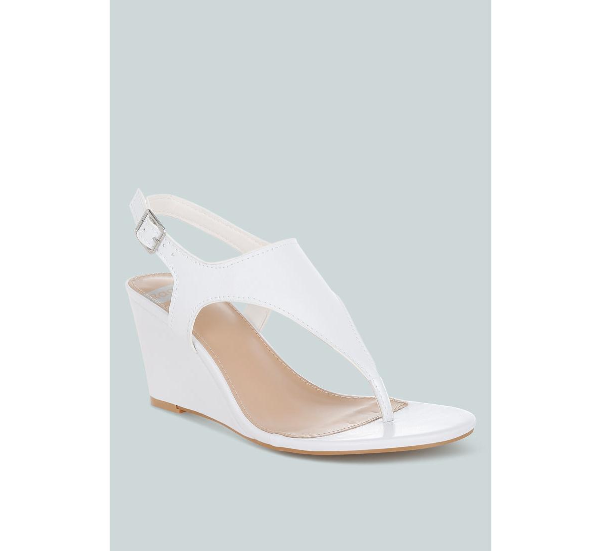 Wami Real Leather Wedge Heel Sandals - Tan