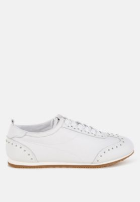 Rag and Co Womens Odaya Studded Real Soft Leather Sneakers