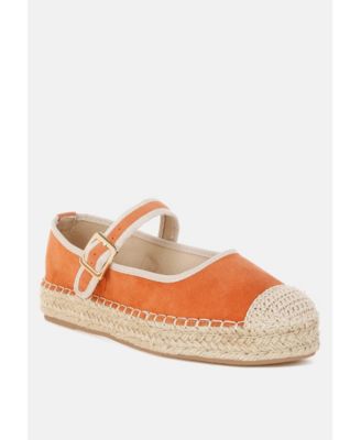 Bolean Soft Suede Leather Mary Jane Espadrilles