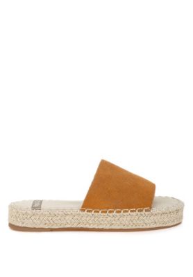 Rag and Co Womens Huntra Real Soft Leather Espadrille Flatforms