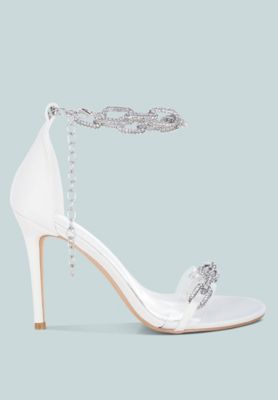 Womens Rabenda Rhinestones Chain Stiletto Heels