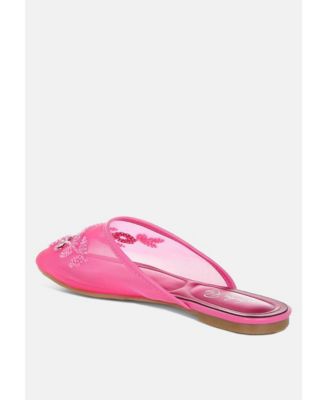 Nahra Mesh Sequin Beaded Mules