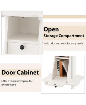 Adjustable Mobile Standing Desk Cart with Tilt Desktop and Cabinet