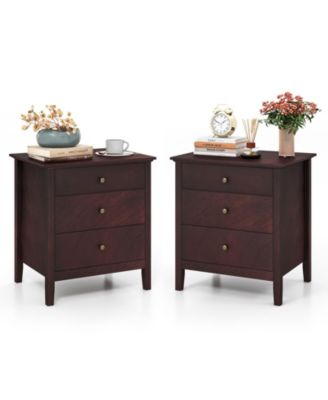 3 Drawers Nightstand Beside End Side Table Accent Table