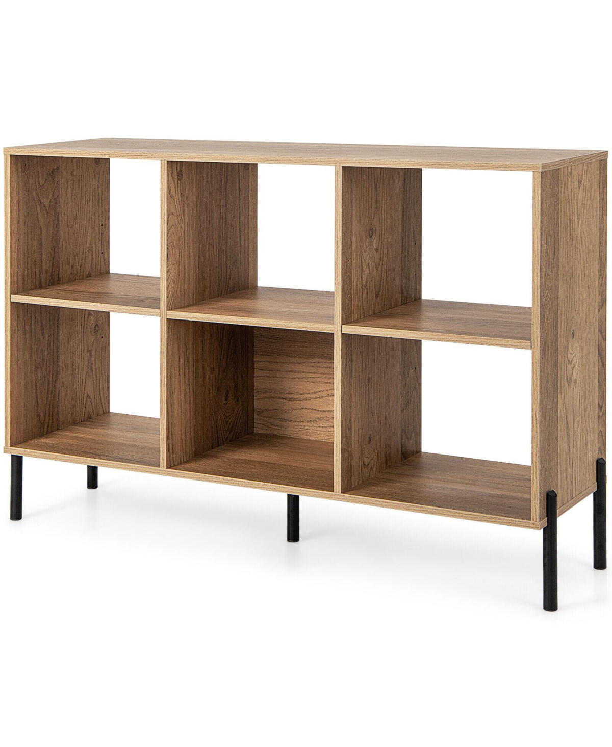 Open-Back Bookshelf with Drawer for Study - Natural