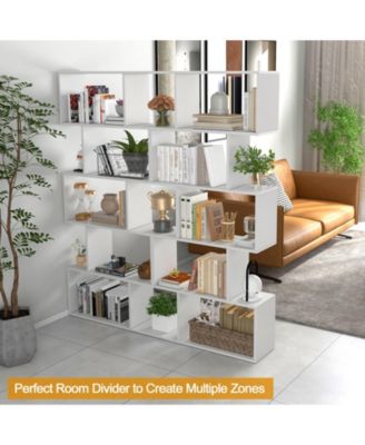 5-Tier Bookshelf with Anti-Toppling Device for Living Room Home Office