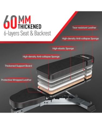 Weight Bench, Adjustable Workout Bench Press, Foldable Strength Training Benches for Home Gym Full Body Workout, Incline Decline Flat Utility Workout Bench