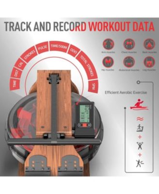 Rowing Machines for Home Use, Foldable Rower Machine with Bluetooth Monitor, Tablet Holder Water Rowing Machine