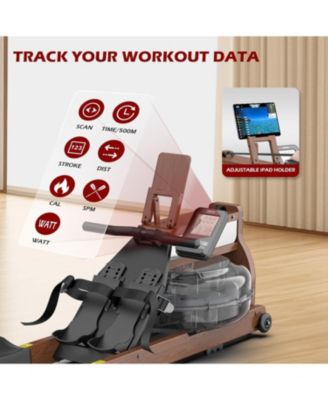 Rowing Machines for Home Use, Foldable Rower Machine with Bluetooth Monitor, Tablet Holder Water Rowing Machine