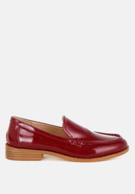 Womens Corleone Pleather Stacked Heel Loafers