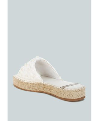 Yakna Pearl Embellished Woven Flats