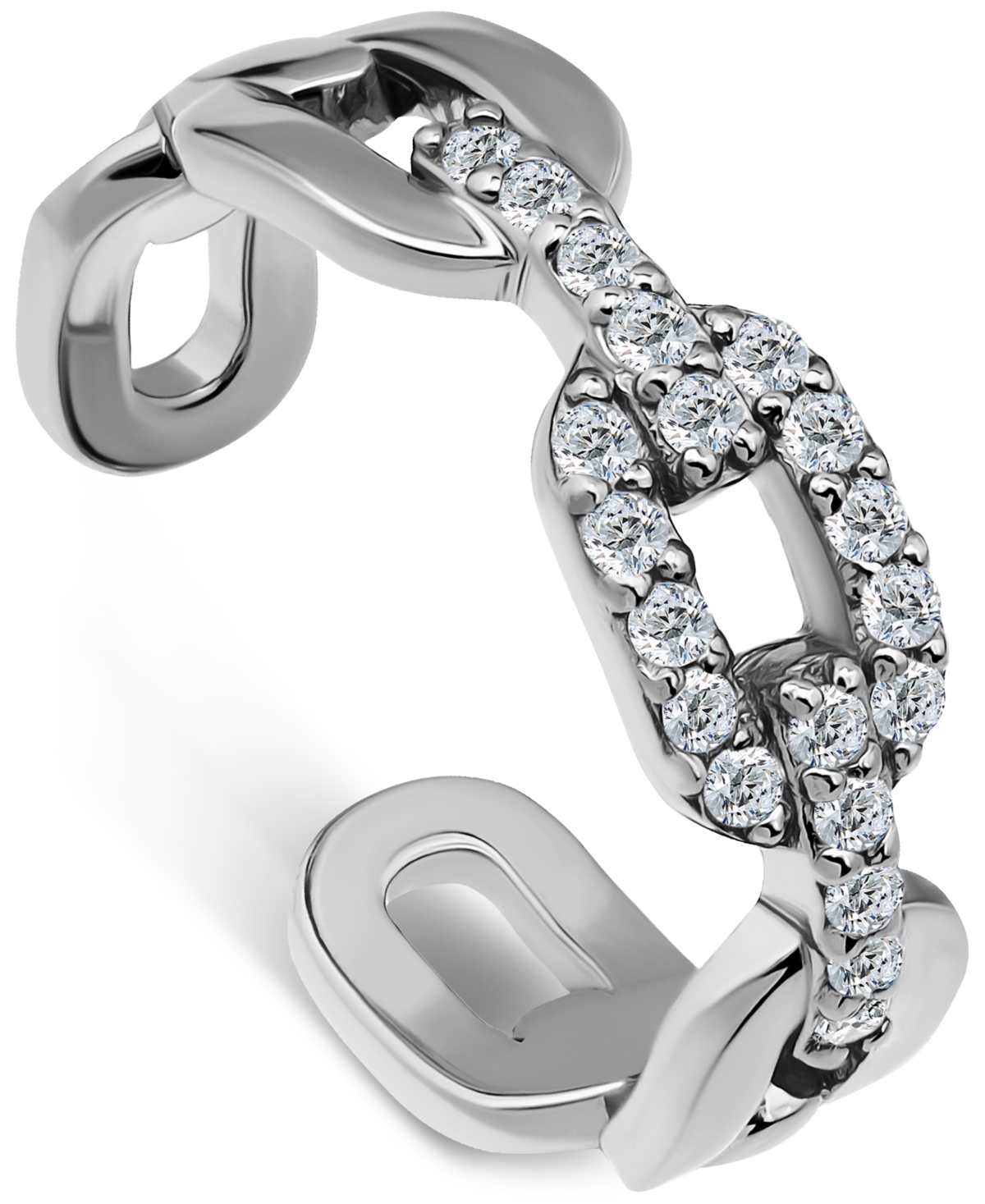 GIANI BERNINI CUBIC ZIRCONIA LINK ADJUSTABLE TOE RING IN STERLING SILVER (ALSO IN 18K GOLD-PLATED STERLING SILVER) 