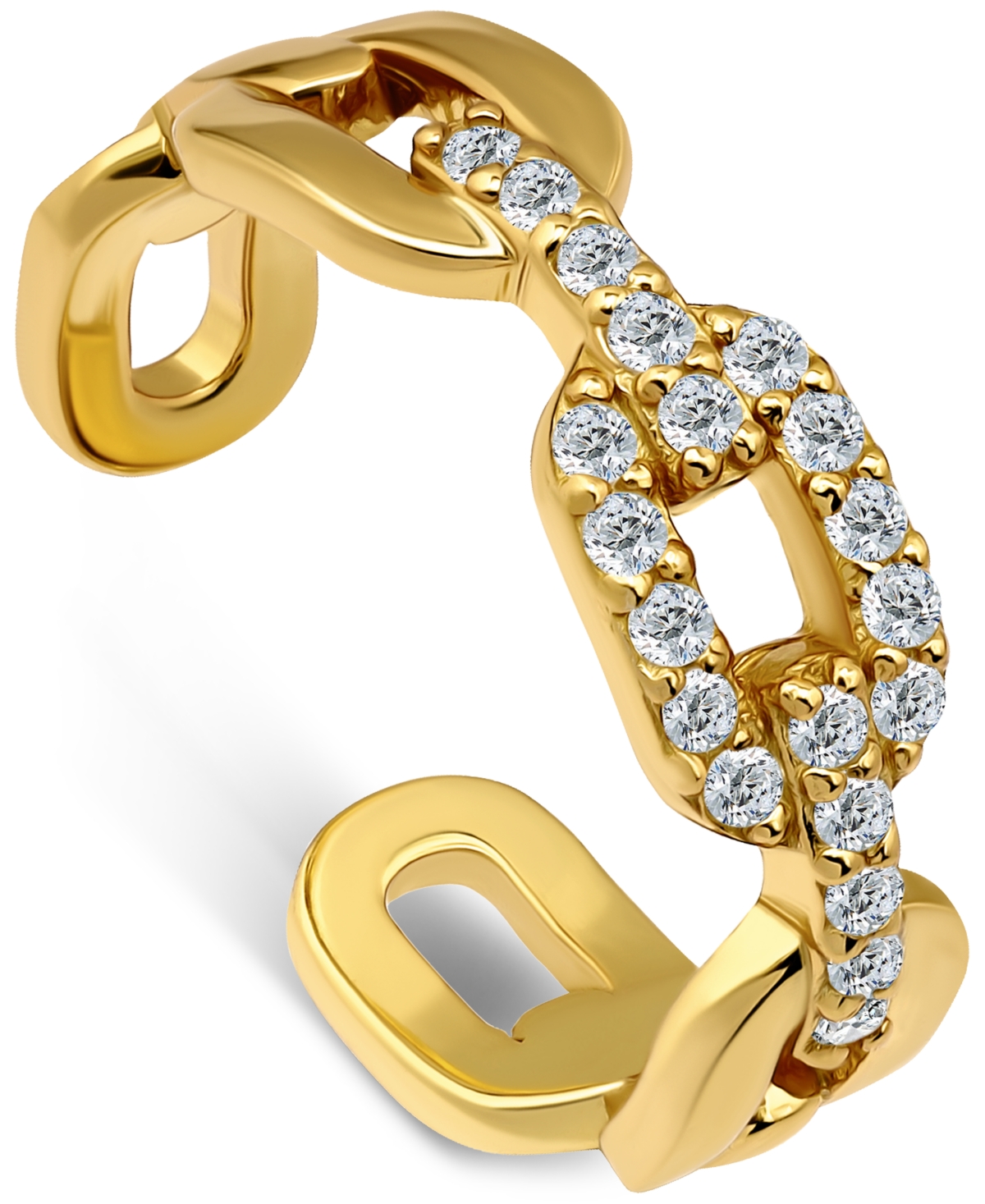 GIANI BERNINI CUBIC ZIRCONIA LINK ADJUSTABLE TOE RING IN STERLING SILVER (ALSO IN 18K GOLD-PLATED STERLING SILVER) 