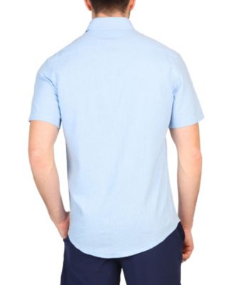 Men's Solid Linen Short Sleeve Shirt