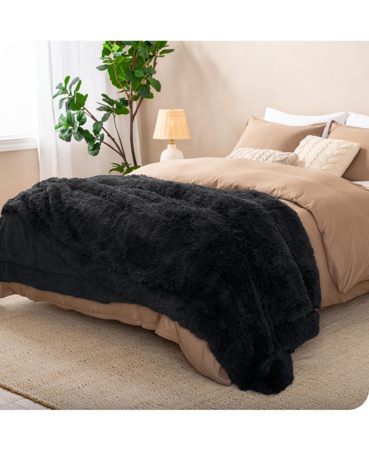 Shaggy Faux Fur Sherpa Blanket