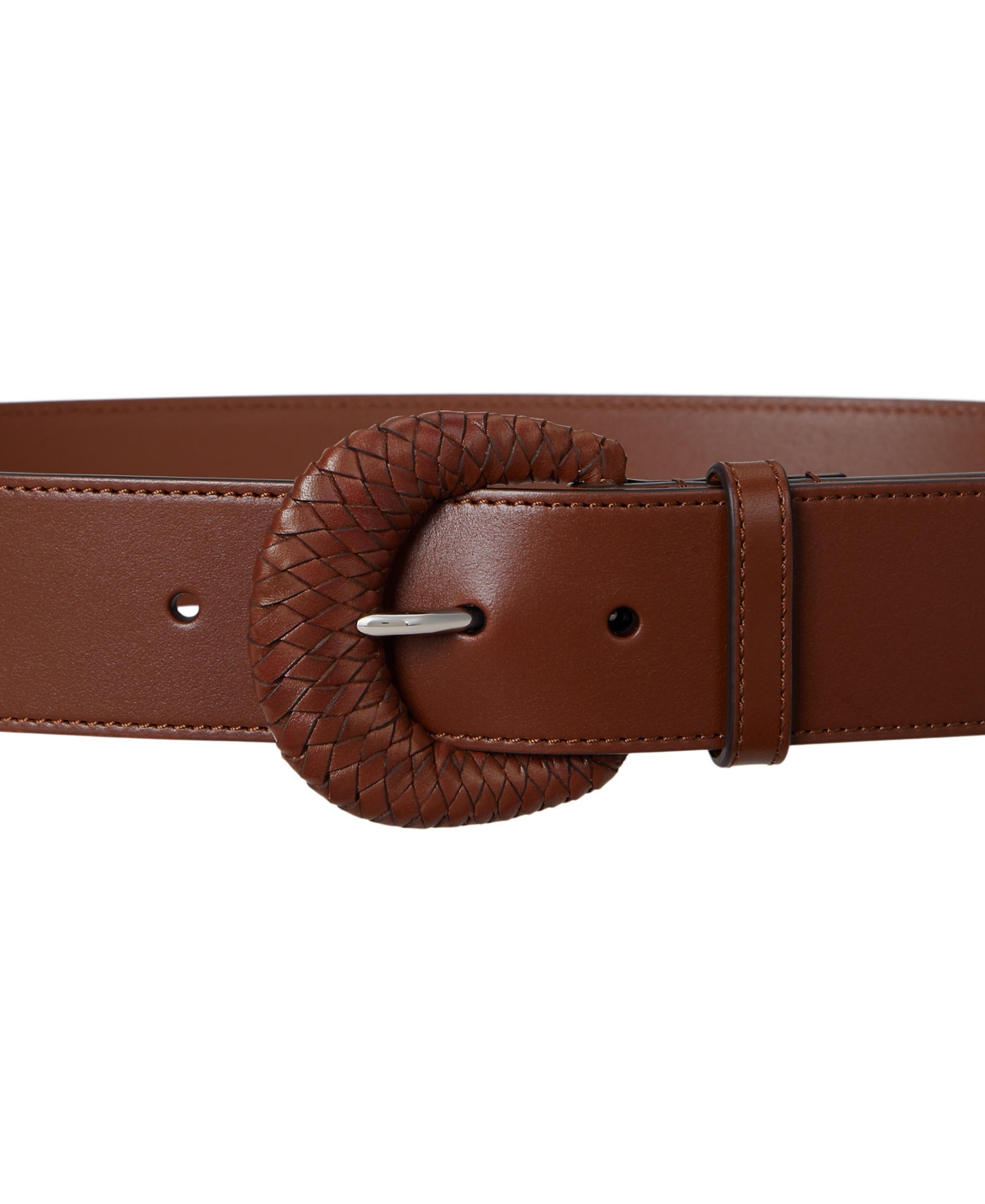 Ralph Lauren Woven-buckle Vachetta Leather Wide Belt