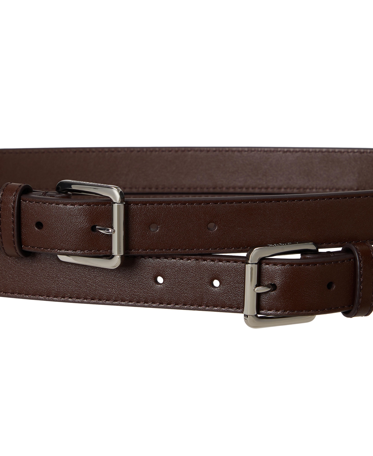 Ralph Lauren Leather Double-buckle Stacked Wide Belt