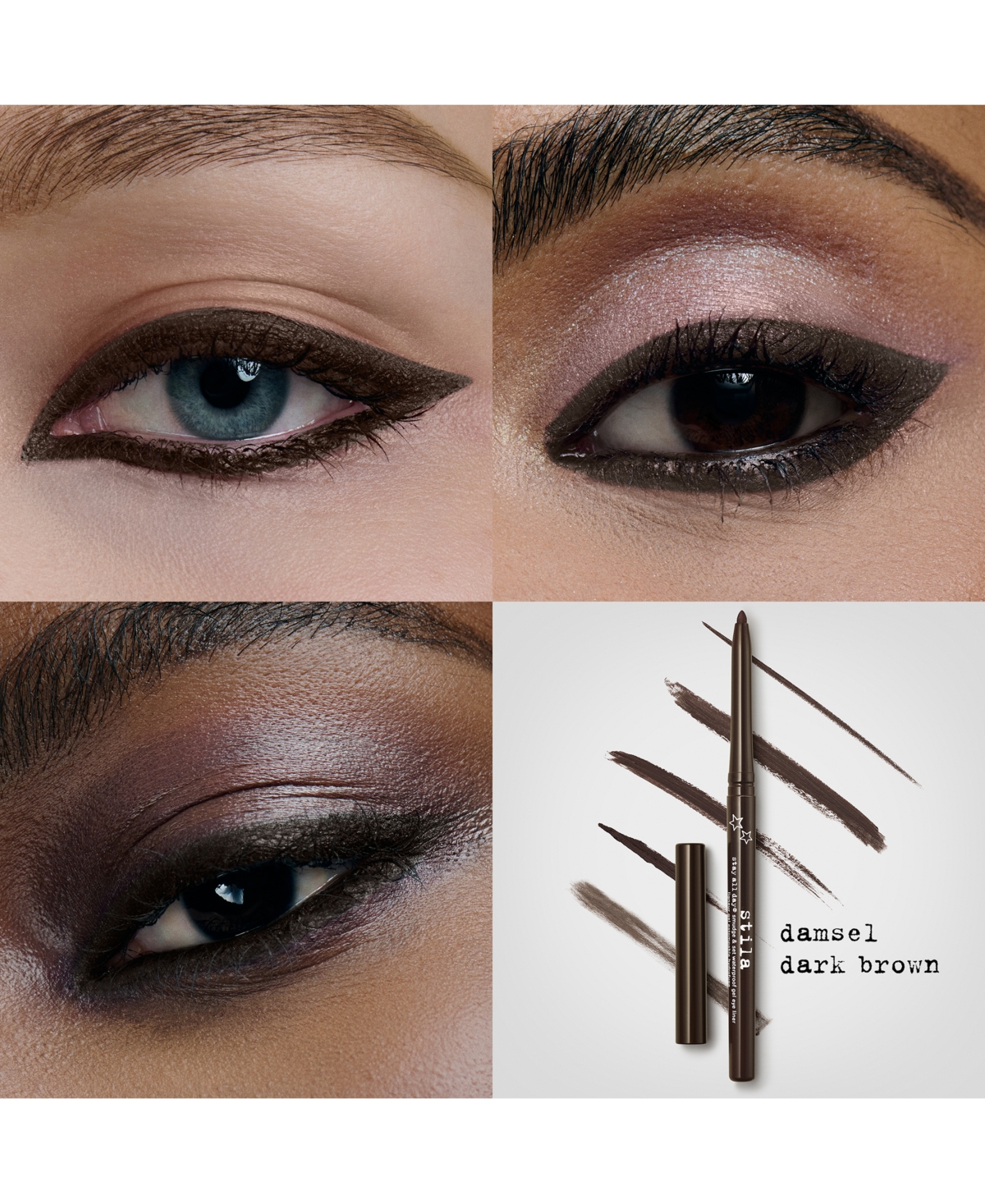 Stila Stay All Day Smudge & Set Waterproof Gel Eye Liner In Damsel Dark Brown