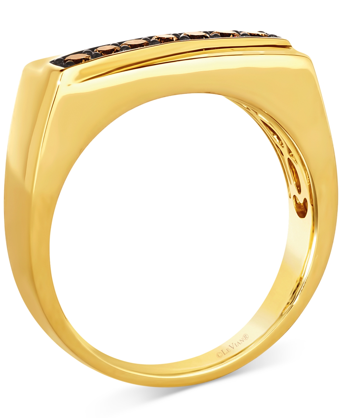 Le Vian Men's Chocolatier Chocolate Diamond Ring (1/3 Ct. T.w.) In 14k Yellow Gold In Yellow Gold