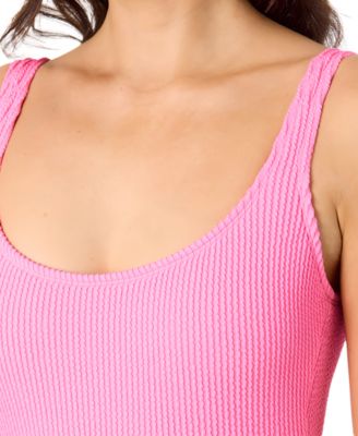 Juniors' Ribbed Scoop-Neck One-Piece Swimsuit, Exclusively at Macy's
