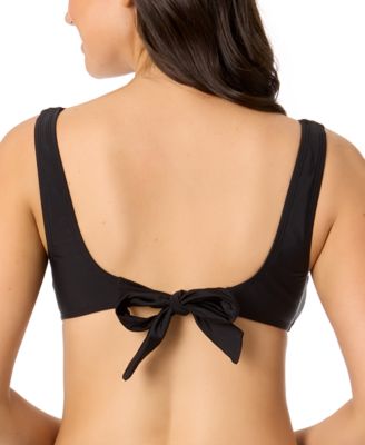 Juniors' Center-Ruched V-Neck Bikini Top, Exclusively at Macy's