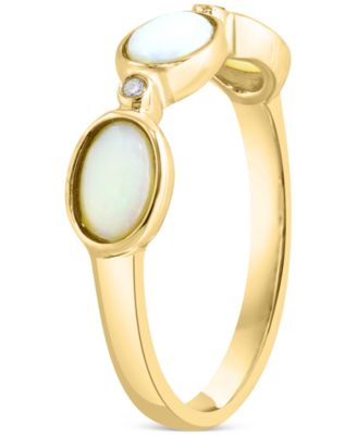 Opal (3/4 ct. t.w.) & Diamond Accent Ring in 14k Yellow Gold