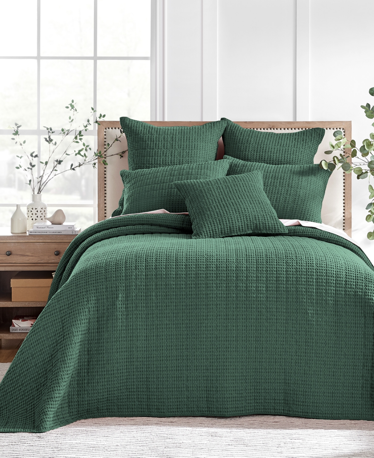 Levtex Mills Waffle Classic 2-pc. Bedspread Set, Twin In Forest Green