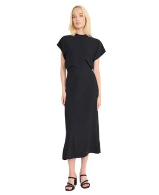 Luxely - Women's Draped Dolman-Sleeve Midi Dress