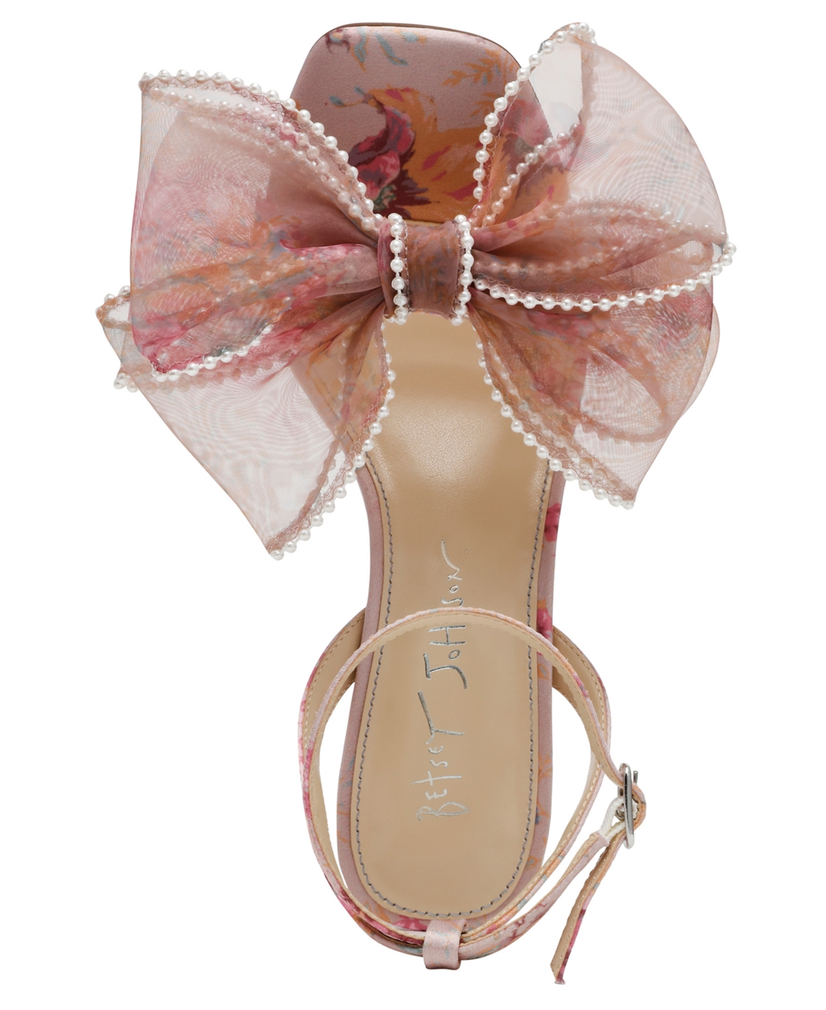 BETSEY JOHNSON WOMEN'S FAWN MESH BOW HEELED SANDALS 