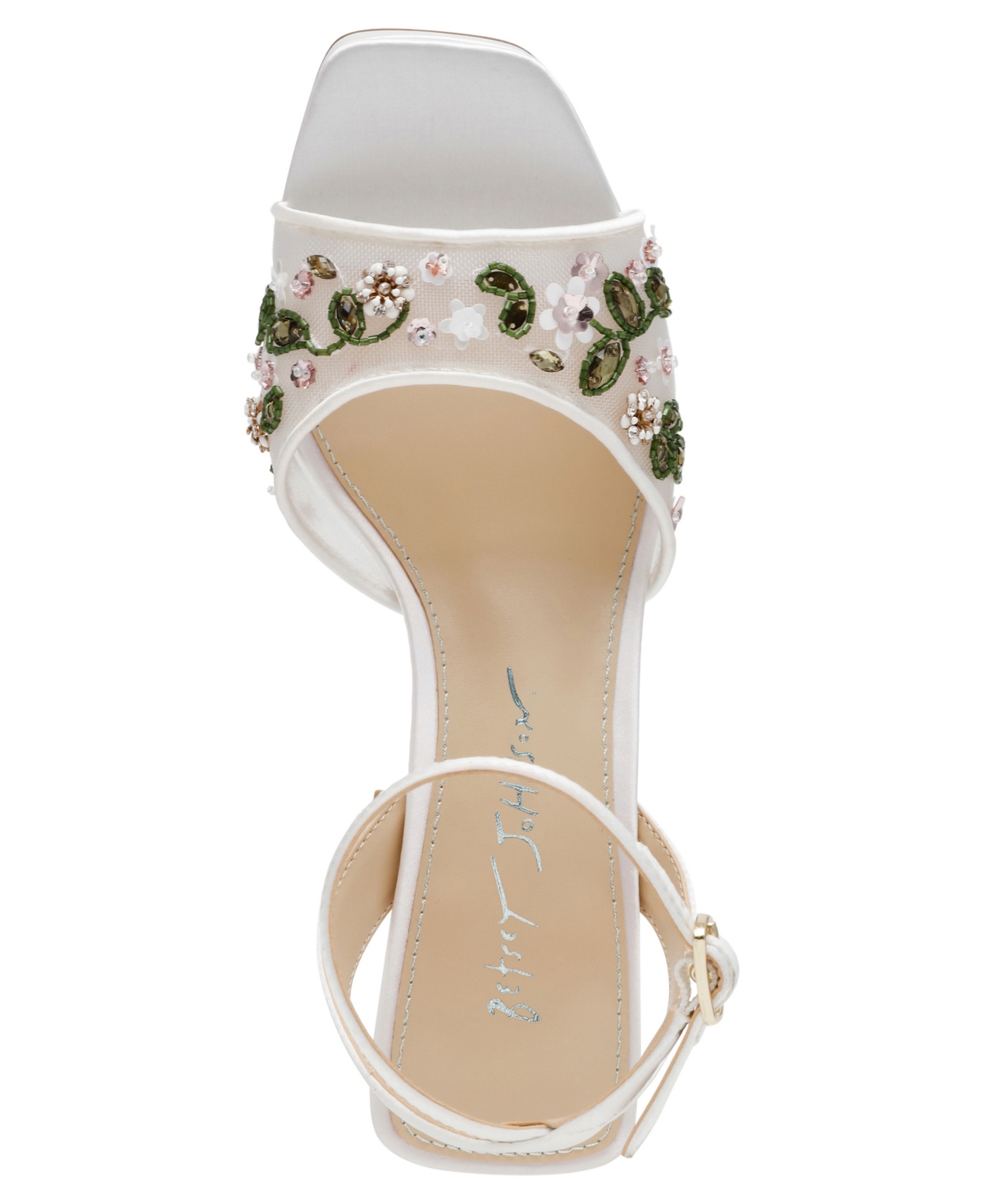 BETSEY JOHNSON WOMEN'S KIRRA FLORAL BEADED PLATFORM DRESS SANDALS 