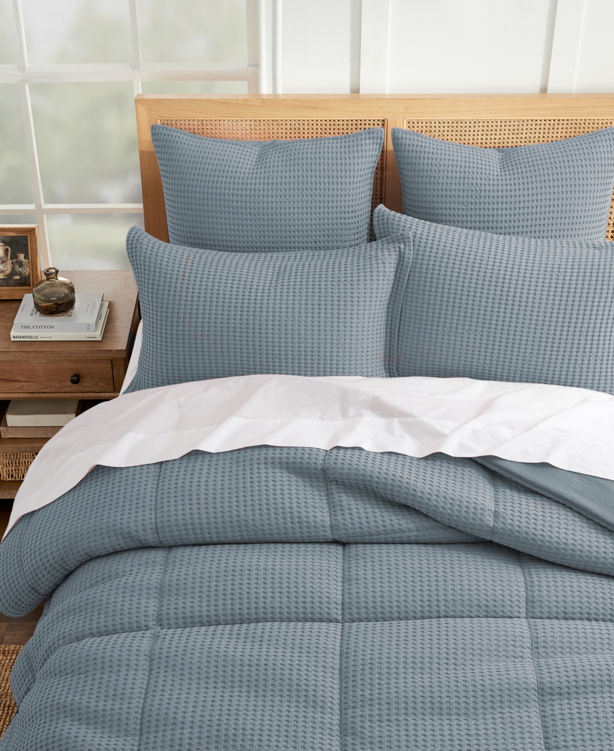 Levtex Mills Waffle Textured 3-pc. Comforter Set, Full/queen In Slate Blue