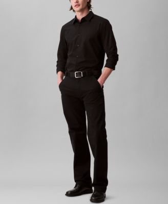 Calvin Klein - Men's Slim Fit Supima Stretch Long Sleeve Button-Front Shirt