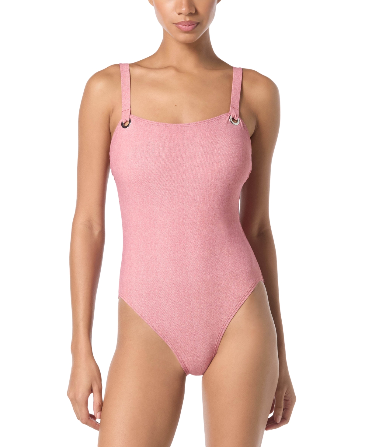Michael Michael Kors Women's Grommet Scoop-Neck One-Piece Swimsuit - Rosewater