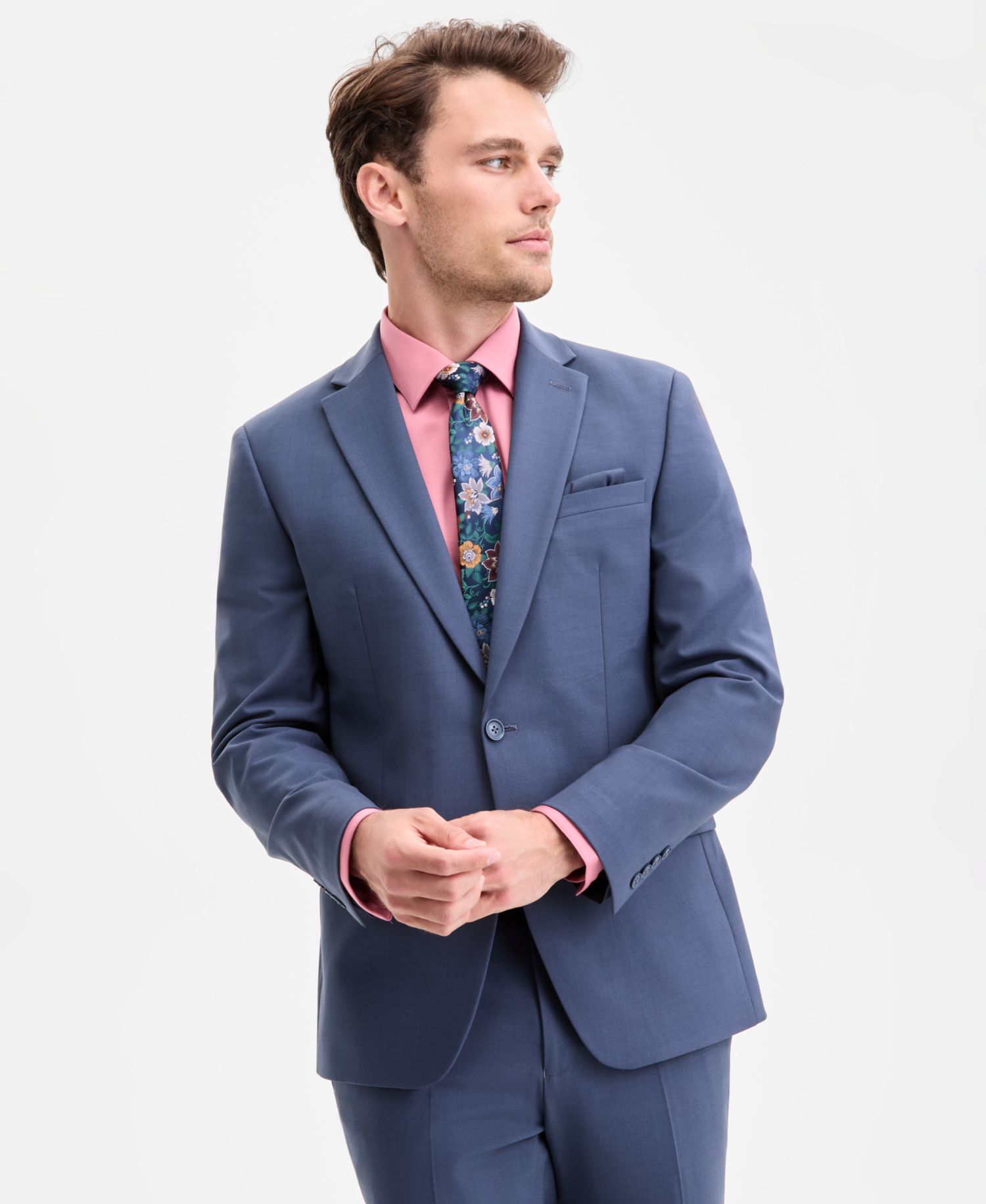 Men's Slim-Fit Wool-Blend Suit Separate Jacket