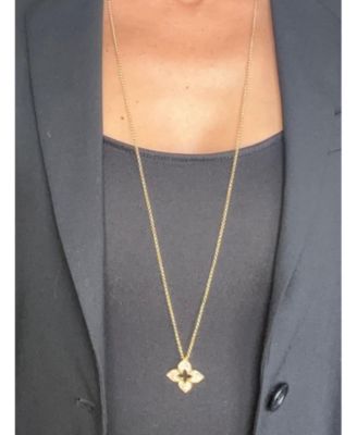 Cubic Zirconia Long Quatrefoil Pendant