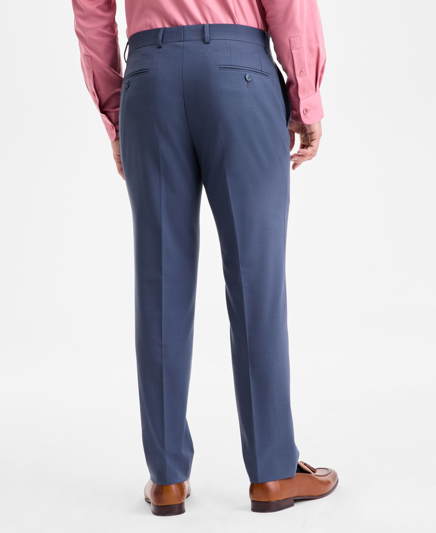 Мужские брюки Bar III Slim-Fit Solid Wool-Blend Suit Separate, цвет: Синий — фото 2
