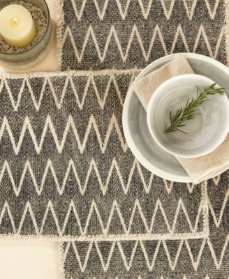 Black Zig Zag Runner, 72" x 14"