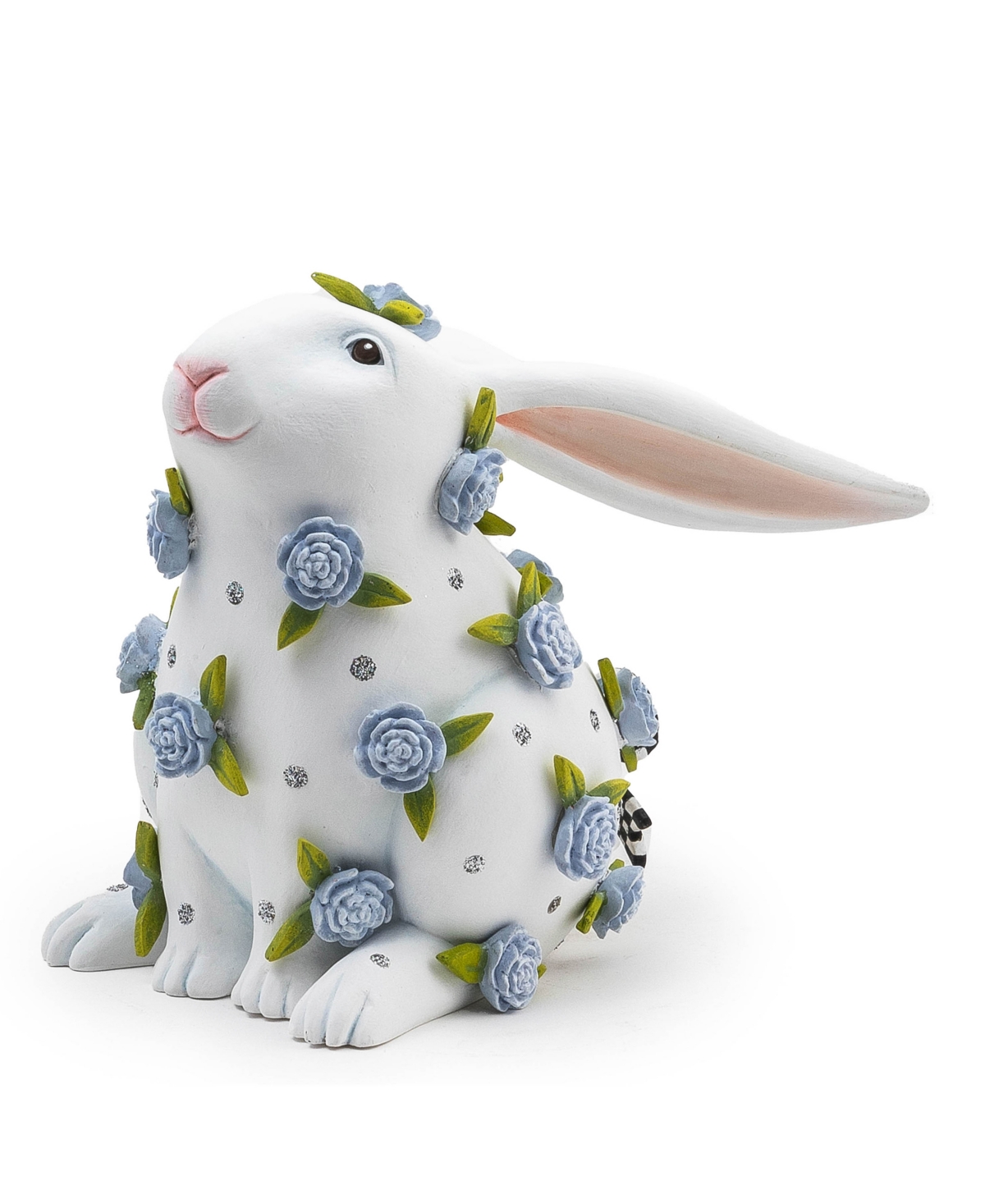 Patience Brewster Periwinkle Peony Sitting Rabbit Figurine - Multi