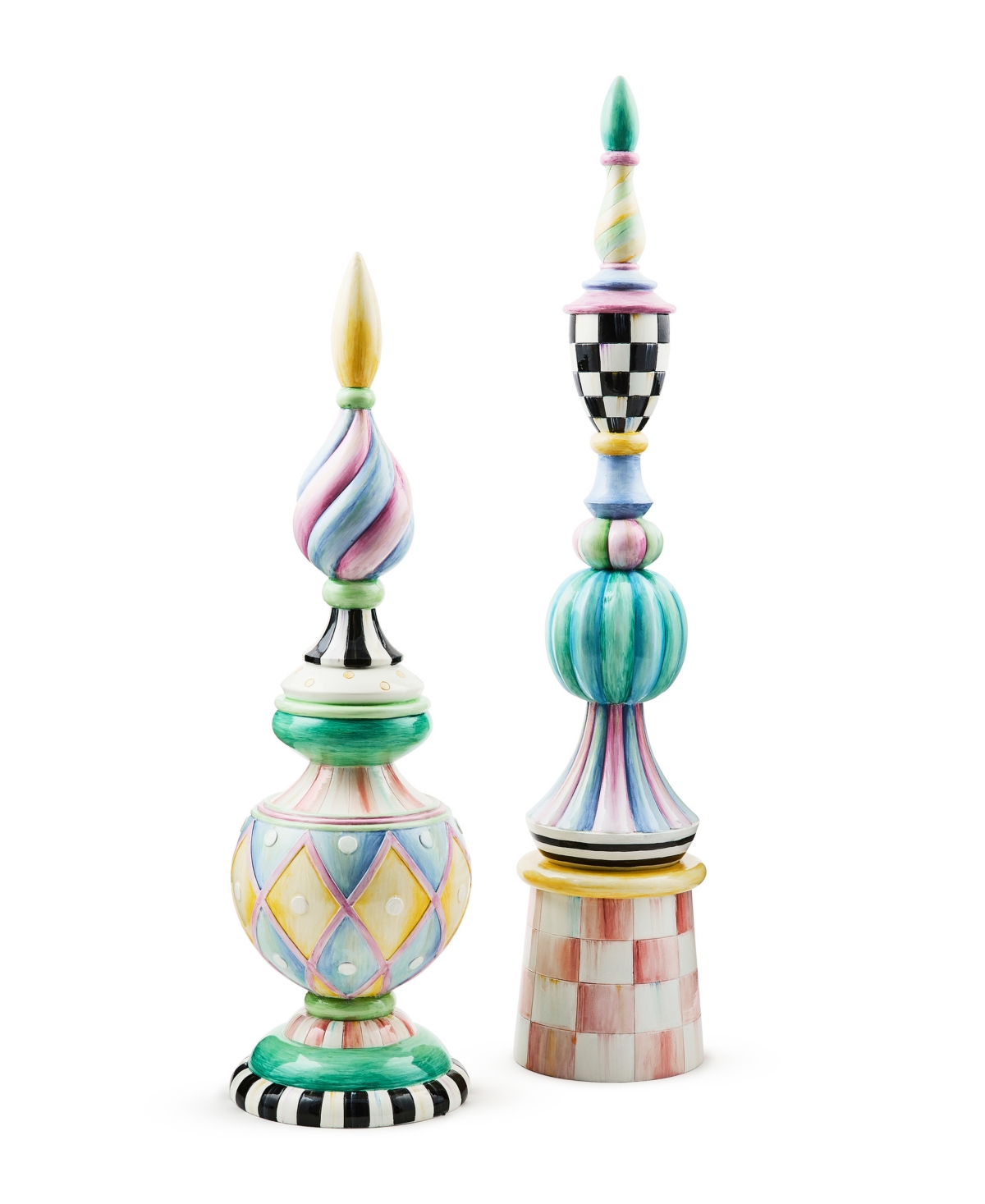 Shop Mackenzie-childs Rosy Meadow Tall Finial In Multi