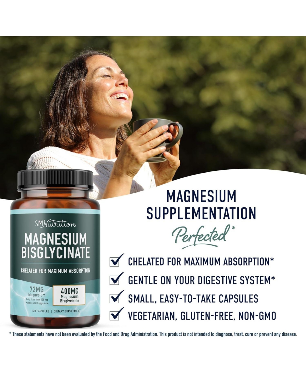 Magnesium Bisglycinate Capsules, SMNutrition, 120ct