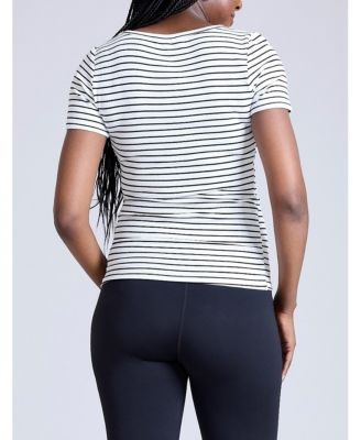 Maternity Square Neck Rib Knit Short Sleeve Top - Motherhood