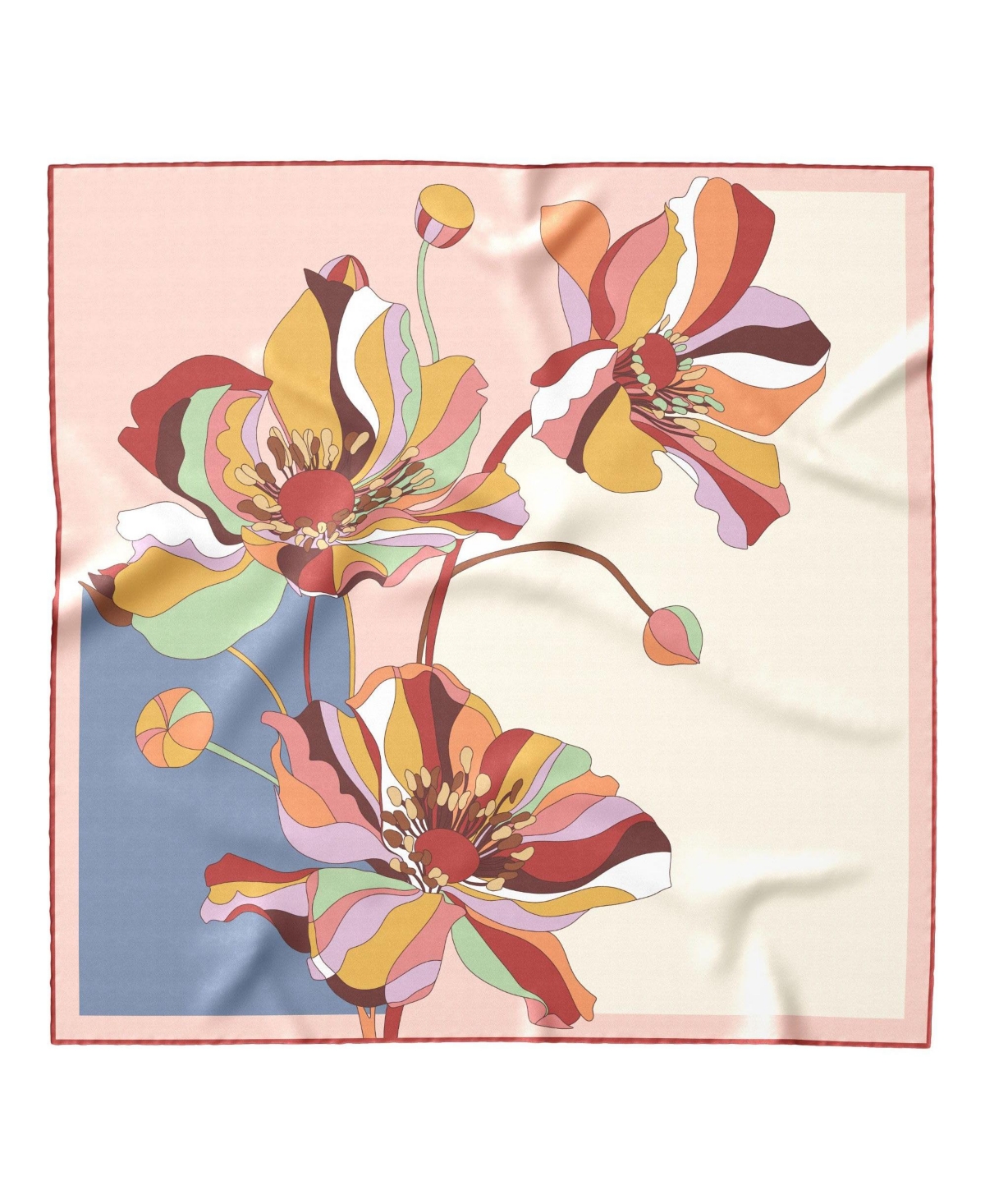 Julia - Hand Rolled Large Silk Foulard for Women - Plum