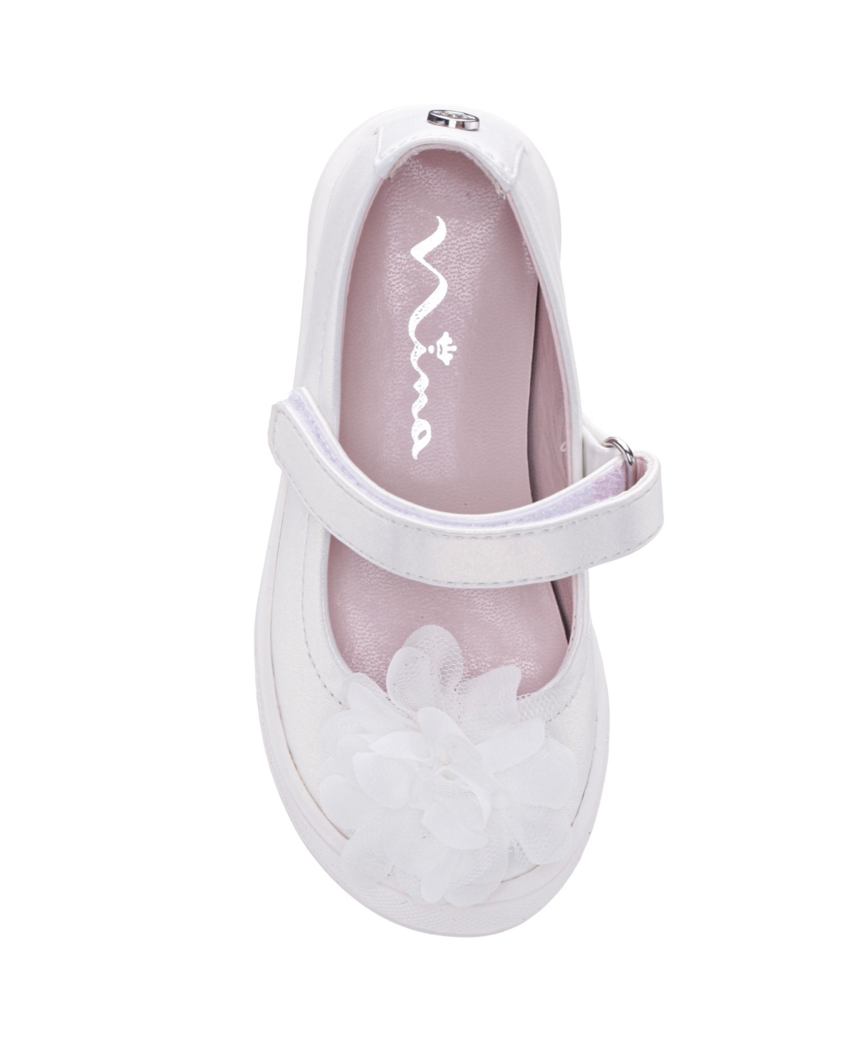 Nina Little Girls Natty Pearlized Round Toe Sneakers In White